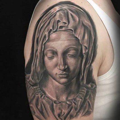 pieta tatuarte ibiza negro y gris