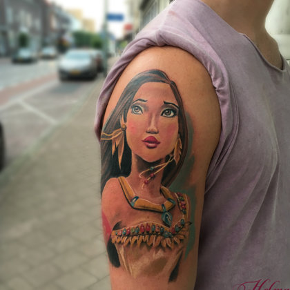 pocahontas tatuaje ibiza colour walt disney