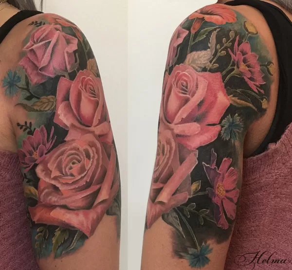 Flower sleeve ibiza tattoo