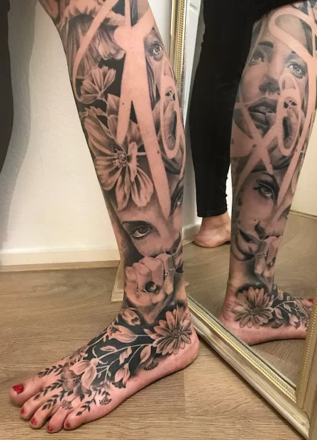 Legsleeve black and grey ibiza
