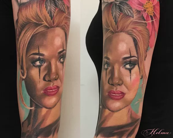 Colour realism portrait ibiza woman