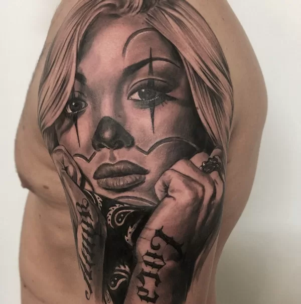 Chicano girl ibiza tattoo