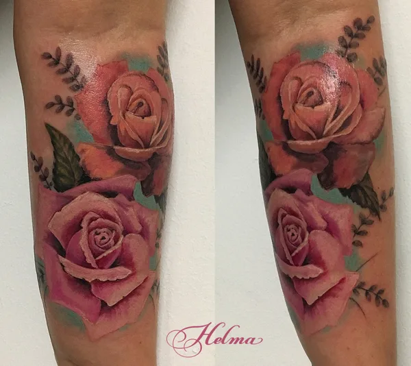 Color rose tattoo ibiza