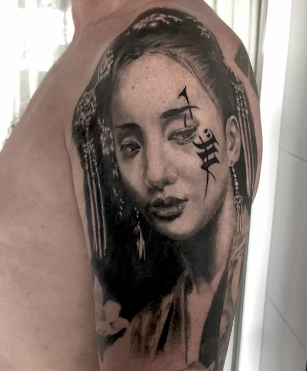 Geisha tattoo ibiza sleeve