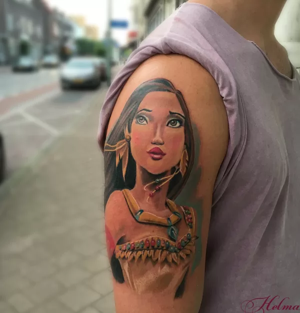 pocahontas tatuaje ibiza colour walt disney